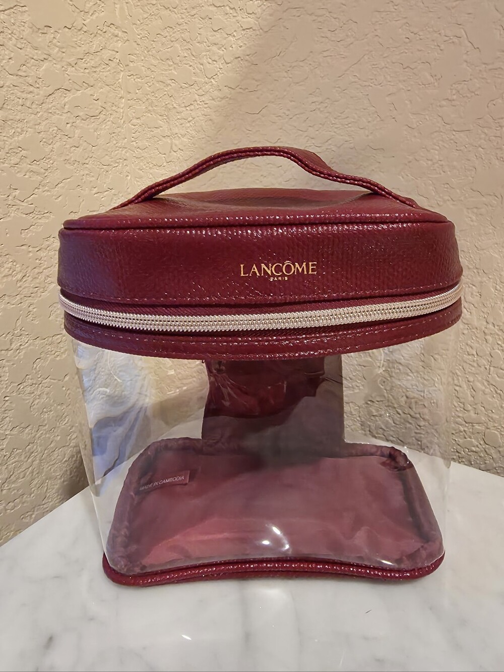 New Lancome Clear And Red Cosmetic Bag